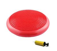 Cojín de equilibrio, cojín de aire Wobble 34cm y bomba de aire - entrenador de postura para fitness, entrenamiento de fuerza, alivio del dolor de espalda, rojo