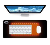 Cojín de escritorio, calefacción: 80 x 33 cm, alfombrilla de ratón con calefacción con calefacción, alfombrilla de ratón con calefacción de 5 niveles de calor, alfombrilla impermeable para ratón