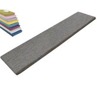 Cojín de espuma de alta resistencia para banco, 90/120/150 cm x 50/40/35/30 cm, antideslizante, lavable, con cremallera, ideal para exteriores, patio, jardín, sofá, ventana (gris claro, 170 x 35 x 5