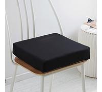 Cojín de espuma viscoelástica extraíble de 5/8 cm de grosor, 40/45/50 cm, cojín de asiento grande antideslizante para silla de comedor, jardín, oficina, cocina, silla, 50 x 50 x 5 cm, color negro