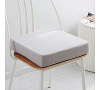Cojín de espuma viscoelástica extraíble de 5/8 cm de grosor, 40/45/50 cm, cojín de asiento grande antideslizante para silla de comedor, jardín, oficina, silla de cocina, 45 x 45 x 5 cm, gris claro