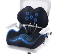 Cojín de espuma viscoelástica grande para asiento de apoyo lumbar para ciática y coxis, alivio de la presión, almohadilla para silla de oficina, coche, silla de ruedas, hogar, oficina