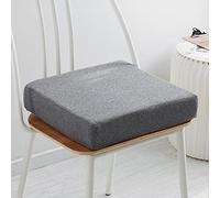 Cojín de espuma viscoelástica para silla, cojín extraíble de 5/8 cm de grosor, 40/45/50 cm, antideslizante, color gris oscuro