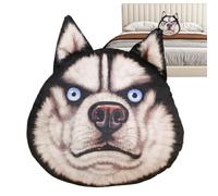 Cojín de felpa para perro | Cojín de felpa suave con forma de cabeza de husky - para casa, oficina, apartamento, hotel, dormitorio, granja, interior del coche, salón
