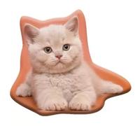 Cojín de forma de gato, textura aterciopelada - 40 x 40