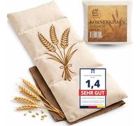 Cojín de grano grande de 20 x 50 cm, para microondas con granos naturales, terapia de calor y frío, funda extraíble lavable, cojín térmico contra cólicos, tensión de cuello y hombros