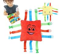 Cojín de hebilla sensorial: muñeca de aprendizaje suave para niños pequeños, juguetes con cremallera y botones Push | Juguete de felpa para el desarrollo de la primera infancia con necesidades especia