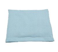 Cojín de hueso de cereza, cuadros azul claro y blanco, 25 x 23 cm