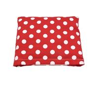Cojín de hueso de cereza, lunares rojos y blancos grandes, 19 x 18 cm