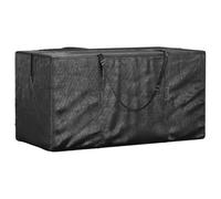 Cojín de jardín, bolsa de almacenamiento, 2 unidades, color negro, 150 x 75 x 75 cm, material PE, impermeable y resistente, funda protectora para cojines de exterior, protección de muebles de jardín