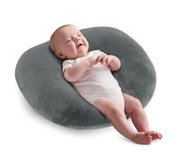 Cojín de Lactancia, Almohada de Lactancia - Cojín de Soporte Ergonómico Multifuncional para Madres, Cojín de Lactancia Extra Grande con Asa de Transporte y Funda Extraíble (Terciopelo Suave, Gris)
