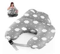 Cojín De Lactancia Para Bebés: Cojín De Lactancia 100% Algodón, Cojines De Embarazo En Forma De U, Cojines Ergonómico Multifuncional Para Bebé, Almohada Elástico, Regalo Para Embarazo (Gris Nube)