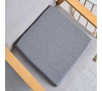 CojíN de LáTex Natural 45x45x7cm, CojíN Grueso de AlgodóN y Lino Para Silla de Comedor, con Correas, Parte Inferior Antideslizante y Cremallera, Protege Tu Cintura, para JardíN, Patio, Comedor