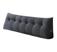 Cojín de Lectura para Cama o Sofá Triangular Cuerpo Posicionador para Cama Cuerpo Posicionador para Cabezal de Cama para Bebé Funda Desmontable Rellenada para Mayor Confort - 180 * 50 * 20 cm - Gris