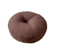 Cojín de lino for silla oficina, simple y grueso, for meditación sedentarismo para exteriores, cojín de yoga(Brown,Diameter 45CM)