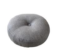 Cojín de lino for silla oficina, simple y grueso, for meditación sedentarismo para exteriores, cojín de yoga(Light gray,Diameter 45CM)