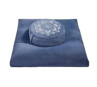 Cojín de meditación con funda de terciopelo lavable de primera calidad, cojín cuadrado de suelo 100 % espuma viscoelástica y cojín de trigo sarraceno, para adultos y niños, sentados, yoga, lectura
