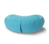 Cojín de meditación, relleno de trigo sarraceno, funda de algodón orgánico lavable, asa de transporte, comodidad consciente, reduce la presión del coxis y mejora la postura, color cian