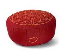 ' - Cojín de meditación Yoga Flor de la Vida con Cierre de Cordel Cojín Relleno (con cáscara de espelta para Principiantes (H: 15 cm) y avanzado (H: 10 cm), tamaño H: 15 cm