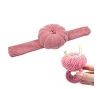 Cojín de muñeca - 22 cm | Cojín de pin con pulsera en forma de calabaza, soporte para pinchos de aguja con correa elástica ajustable para necesidades de costura y acolchado