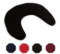 Cojín de nuca 30x33cm negro | Saco térmico de semillas | Cojín cuello para microondas y congelador | Huesos de cerezas