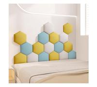 Cojín de Pared anticolisión para niños, decoración de Pared, cojín de Tela Autoadhesivo para cabecero, Paneles de Pared Acolchados hexagonales 3D para Dormitorio y Sala de Juegos (Multicolor