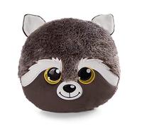 NICI- Cojín GLUBSCHIS Mapache Clooney 32x32cm Gris-Almohada mullida, niñas, bebés y Amantes de los Peluches, Ideal para casa, la guardería o de Viaje, Color (48586)