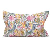 Cojín de pino de 30 x 20 cm, algodón orgánico "Flower Power" + relleno orgánico, 100% natural, cojín perfumado con virutas de pino