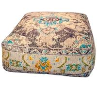 cojín de Piso Bohemian Rug - Solo Funda Cuadrada 60x20 cm - Puf de decoración de habitación Artesanal de Lujo para meditación, Yoga y Boho Chic Funda de Almohada de Piso para Asientos