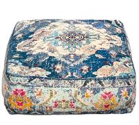 Cojín de Piso Bohemian Rug - Solo Funda Cuadrada 60x20 cm - Puf de decoración de habitación Artesanal de Lujo para meditación, Yoga y Boho Chic Funda de Almohada de Piso para Asientos