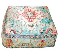 Cojín de piso Bohemian Rug - Solo Funda Cuadrada 60x20 cm - Puf de decoración de habitación artesanal de lujo para meditación, yoga y Boho Chic Funda de almohada de piso para asientos