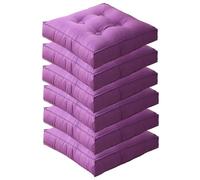 Cojín De Piso Grueso, Tela Lona Completa, Cómoda, Suave, Extraíble, Antideslizante, Almohadillas for Sillas for Asientos En El for Suministros for Hogar Y Aula,Color:Rojo(Purple,45x45cm(6pcs))