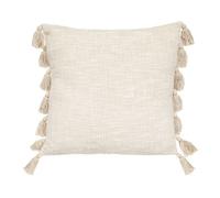 Cojín de poliéster beige 50x50x18cm
