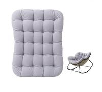 Cojín de ratán gris de gran tamaño para silla mecedora de huevos, cómodo cojín para interiores y exteriores para adultos, ideal para lectura, sala de estar, porche, balcón