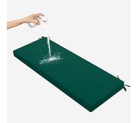 Cojín de ratán para banco de exterior, impermeable, grueso, antideslizante, almohada de sofá de jardín con doble borde para ventanas de bahía, columpio, muebles de patio, color verde, 190 x 55 x 8 cm