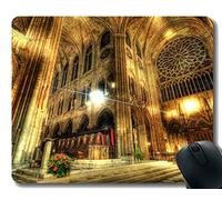 Cojín de ratón Antideslizante Caucho Natural Rectángulo Almohadillas para Mouse, Religioso Notre Dame Building Spirit Caucho Mousepad Cosido Frontera