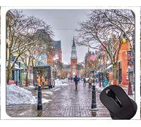 Cojín de ratón antideslizante, cojín de ratón de goma de la religión de Buda de la calle de la iglesia