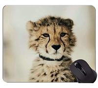 Cojín de ratón con el Borde de Bloqueo, Familia del Gato del bebé Alfombrillas de ratón del Leopardo