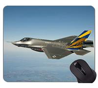 Cojín de ratón de Caucho Natural, Corriente de Jet de Combate Lockheed Martin F 35 Antideslizante de Goma Base Mousepad
