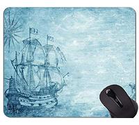 Cojín de ratón de encargo único del mapa Mousepad, compás con el cojín de ratón mágico de la nave con el borde cosido