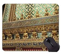 Cojín de ratón de Goma Antideslizante del Juego, Cojines de ratón Personalizados Libres del rectángulo del Juego de la Estatua de Buda del Oro