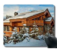 Cojín de ratón de Yanteng, Estera del ratón del Bosque del árbol de la Nieve de Ski Lodge