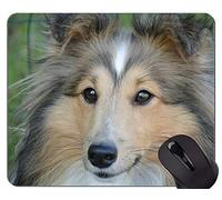 Cojín de ratón del perro del amigo del pastor alemán, alfombrilla de ráton del perro con el borde cosido