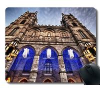Cojín de ratón del rectángulo, basílica de Notre Dame de la fe de la creencia en los Bordes cosidos Mousepad de Goma de la continuación del Alma de Montreal