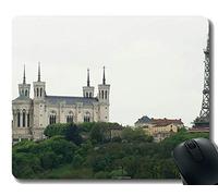 Cojín de ratón del rectángulo, fe fe notre dame alma continuación caucho Mousepad bordes cosidos