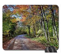 Cojín de ratón Fino y Durable del Borde de la Costura, cojín de ratón de Autumn Country Road, cojín de ratón (cojín de ratón de los bosques)