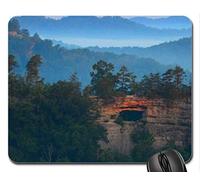 Cojín de ratón Fino y Durable del Borde de la Costura del Borde, Ventana Natural en un acantilado rodeado por un Bosque Cojín de ratón, Alfombrilla de ratón (montañas Cojín de ratón)