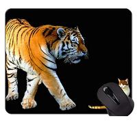 Cojín de ratón Fresco de la Cabeza del Tigre en Fuego, cojín de ratón de la Oficina de los Animales
