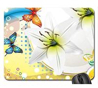 Cojín de ratón Hermoso del Juego de la Flor, cojín de ratón de la abstracción de la Mariposa, cojín de ratón