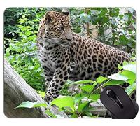Cojín de ratón Original de Encargo de la Serie del Leopardo, cojín de ratón del Leopardo del Gato con el Borde Cosido